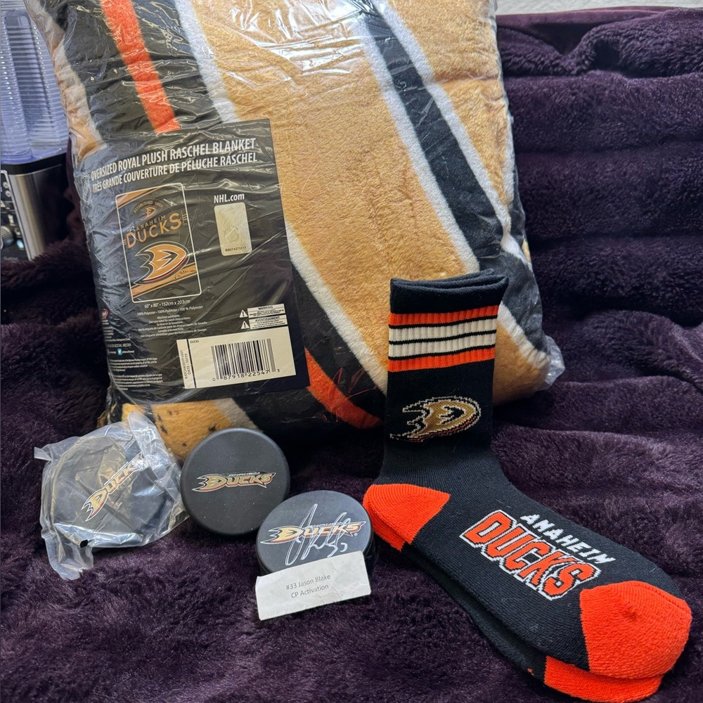 NHL Anaheim Ducks Autographed Puck and souvenirs